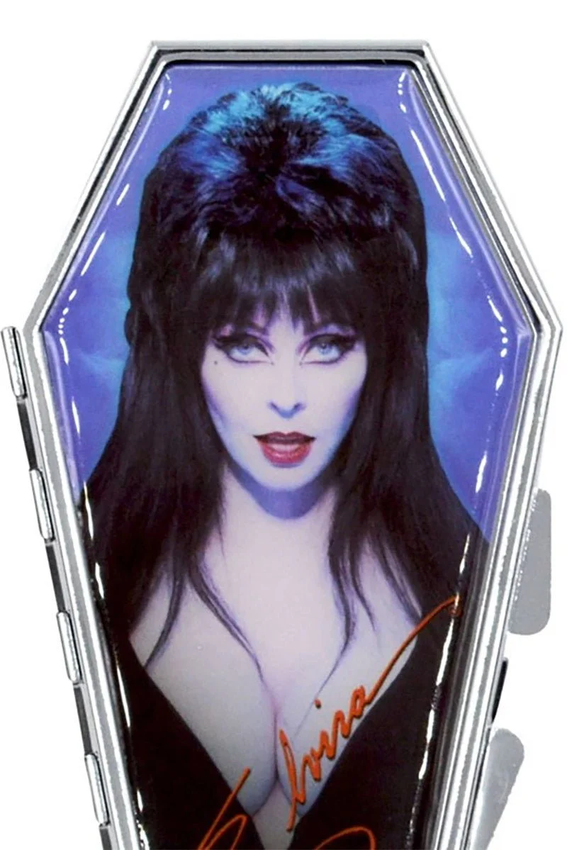 Elvira Portrait Blue Coffin Compact Mirror - Image 2