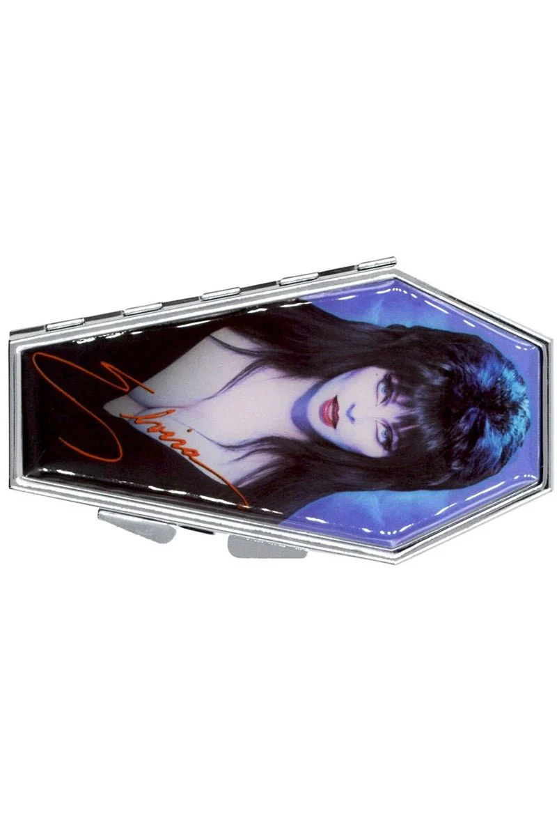Elvira Portrait Blue Coffin Compact Mirror - Image 3