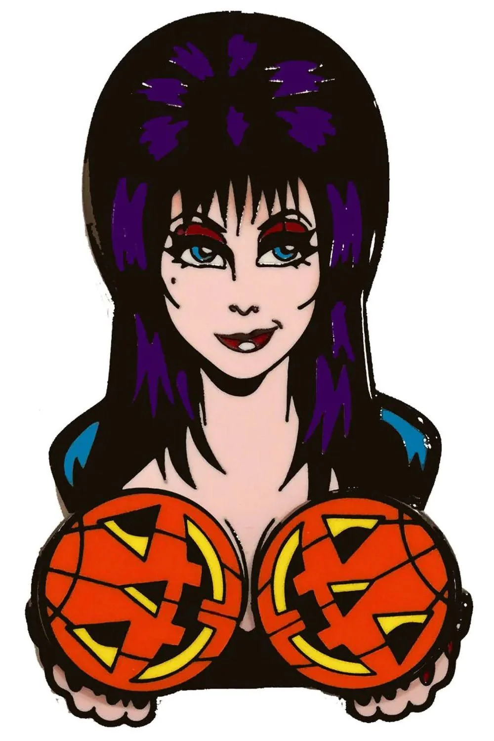Elvira Spinning Pumpkins Enamel Pin