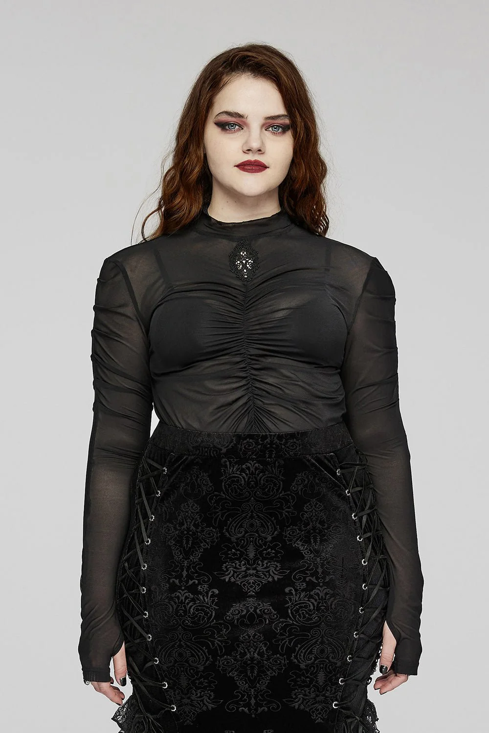 Embalmed Fauna Gothic Turtleneck Top [Plus Size] - Image 2