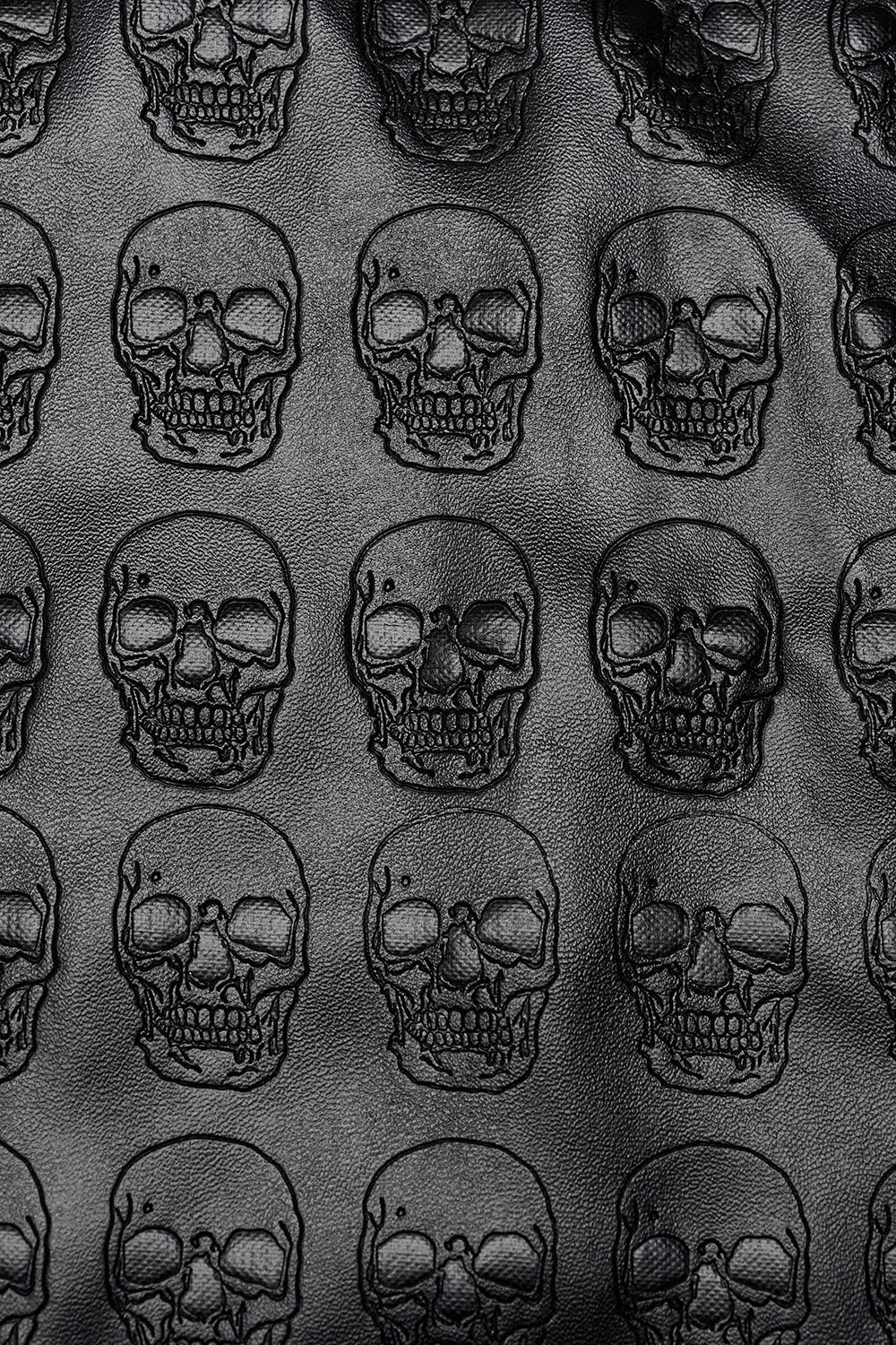 Embossed Skulls Leather Shacket - Image 8
