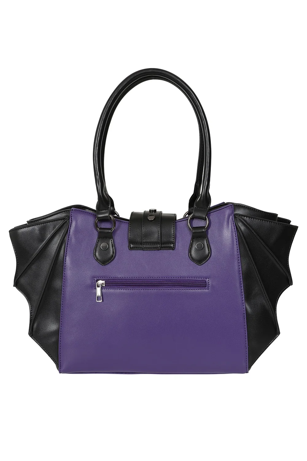 Embroidered Bats Handbag [Purple/Black] - Image 4