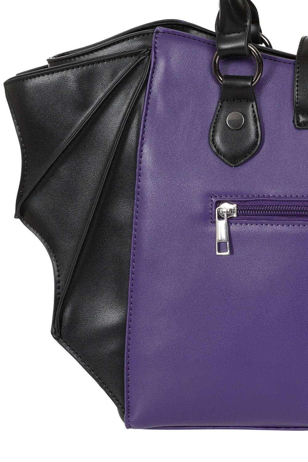 Embroidered Bats Handbag [Purple/Black] - Image 5