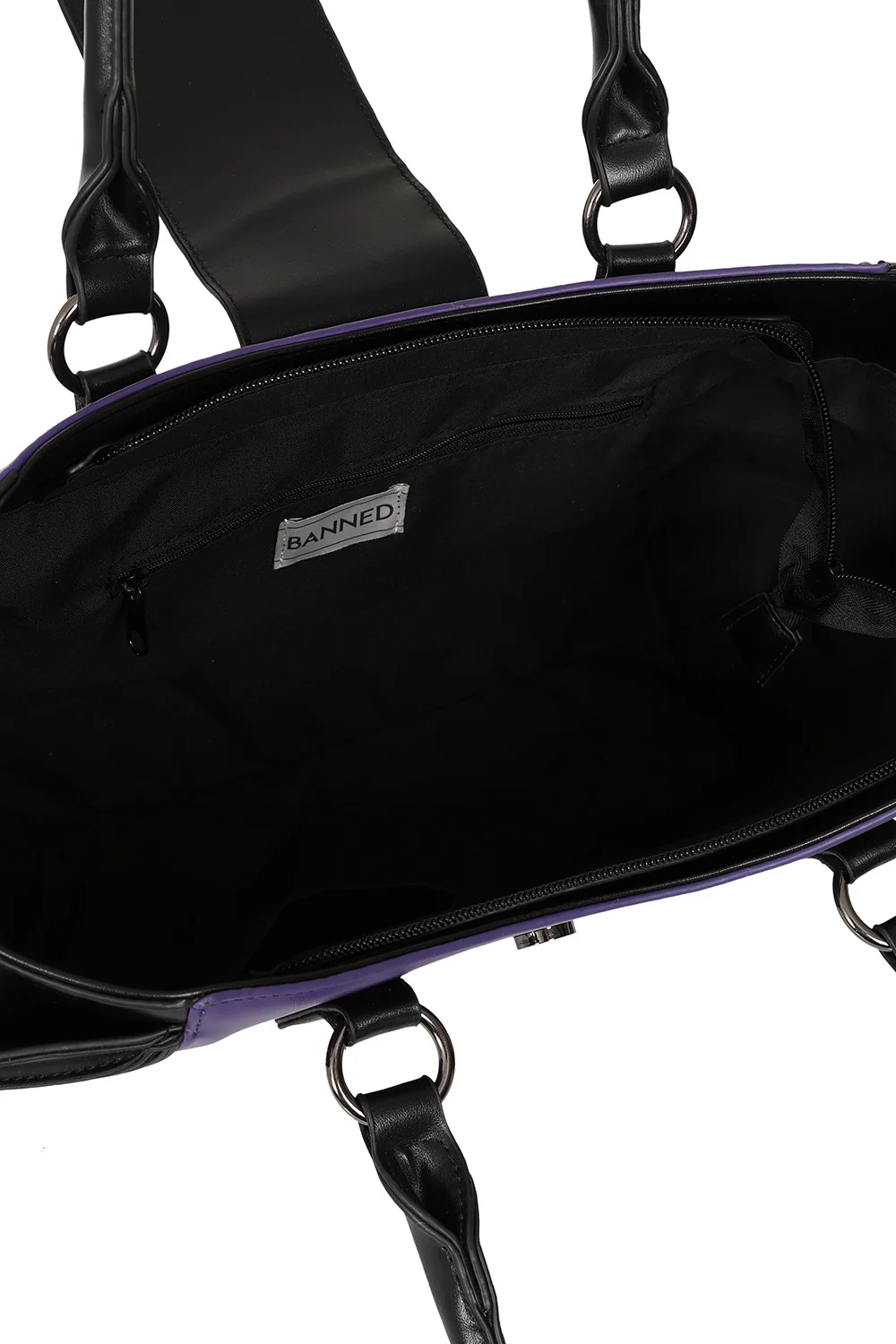 Embroidered Bats Handbag [Purple/Black] - Image 6