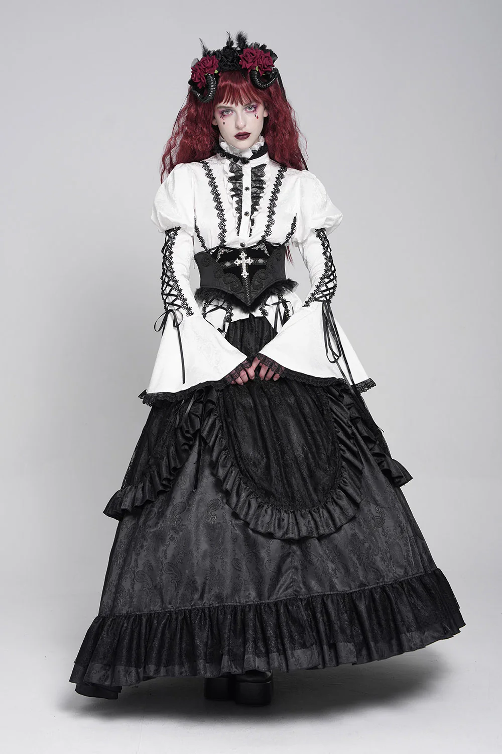 Embroidered Rosary Damask Corset - Image 12