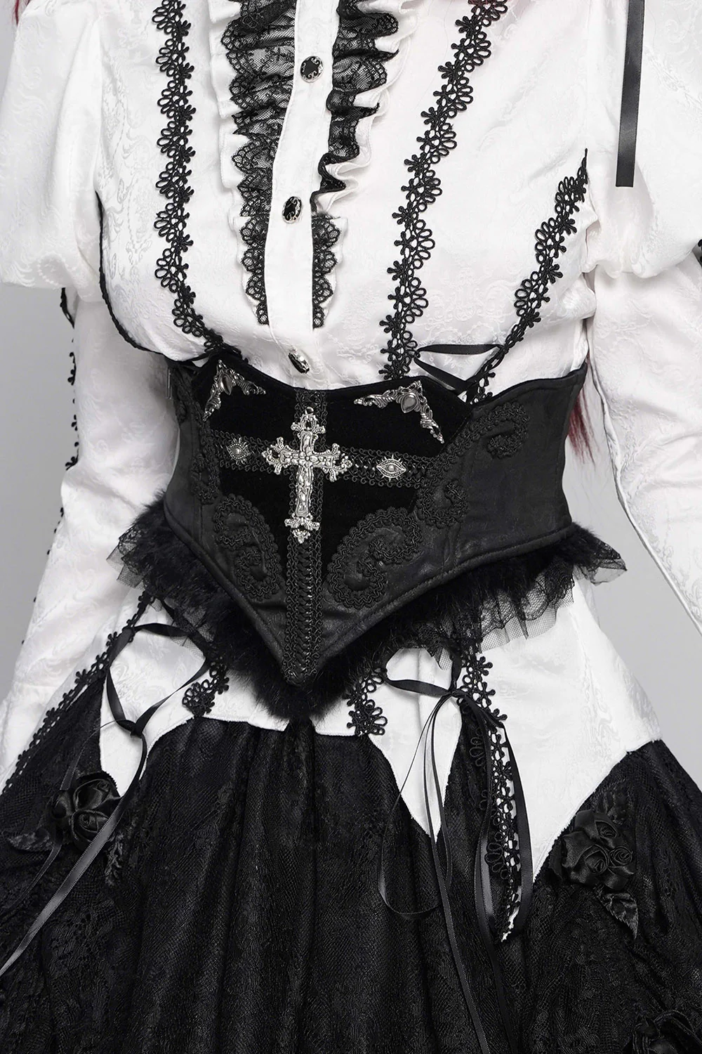 Embroidered Rosary Damask Corset - Image 3