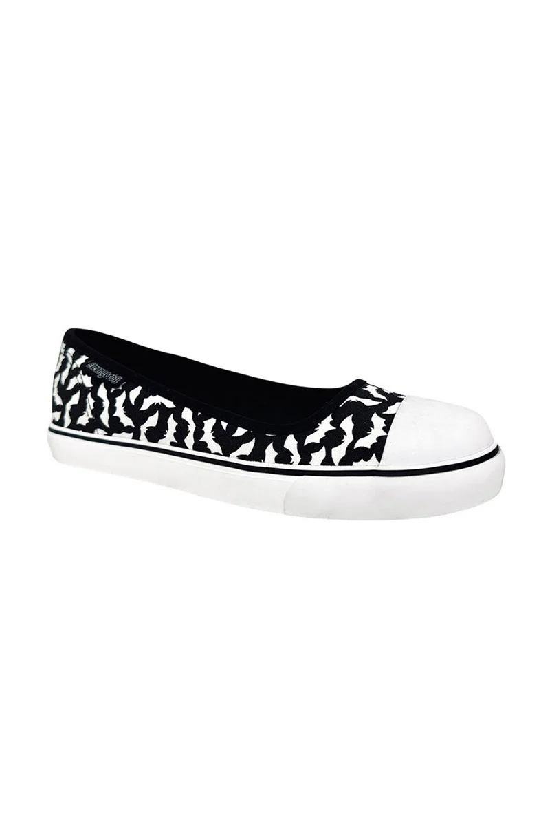 Emily Bat Sneaker Flats [Black/White] - Image 3