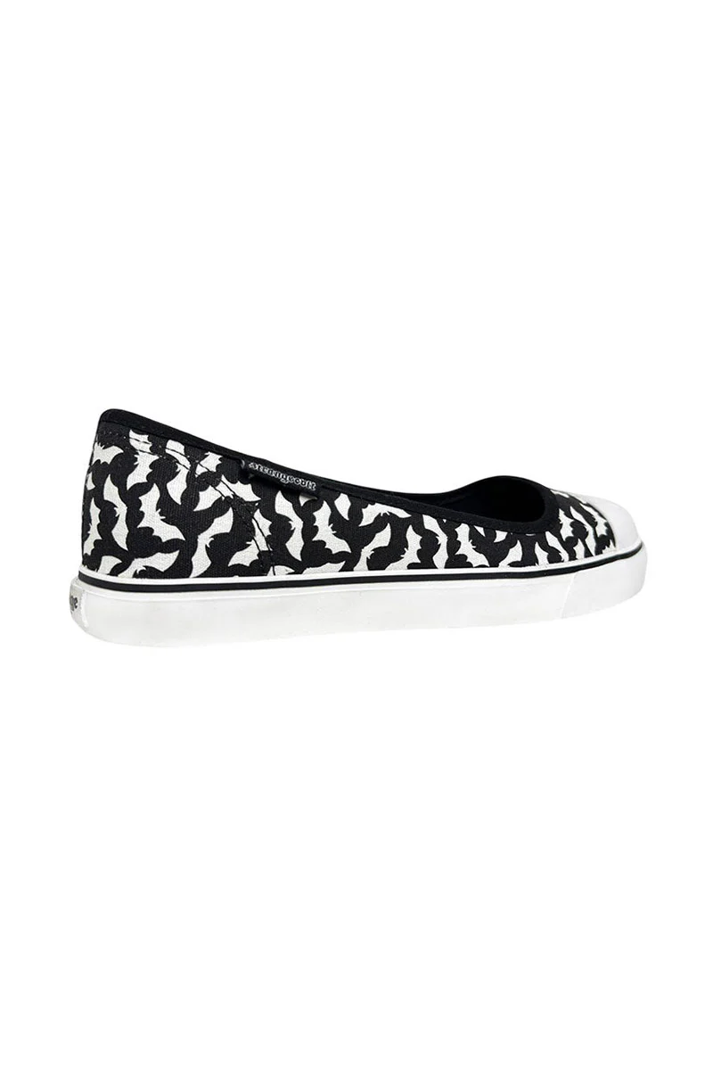 Emily Bat Sneaker Flats [Black/White] - Image 4