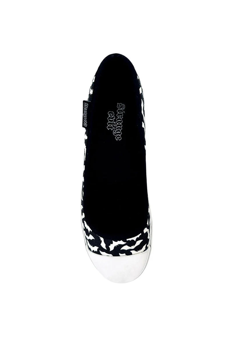 Emily Bat Sneaker Flats [Black/White] - Image 5
