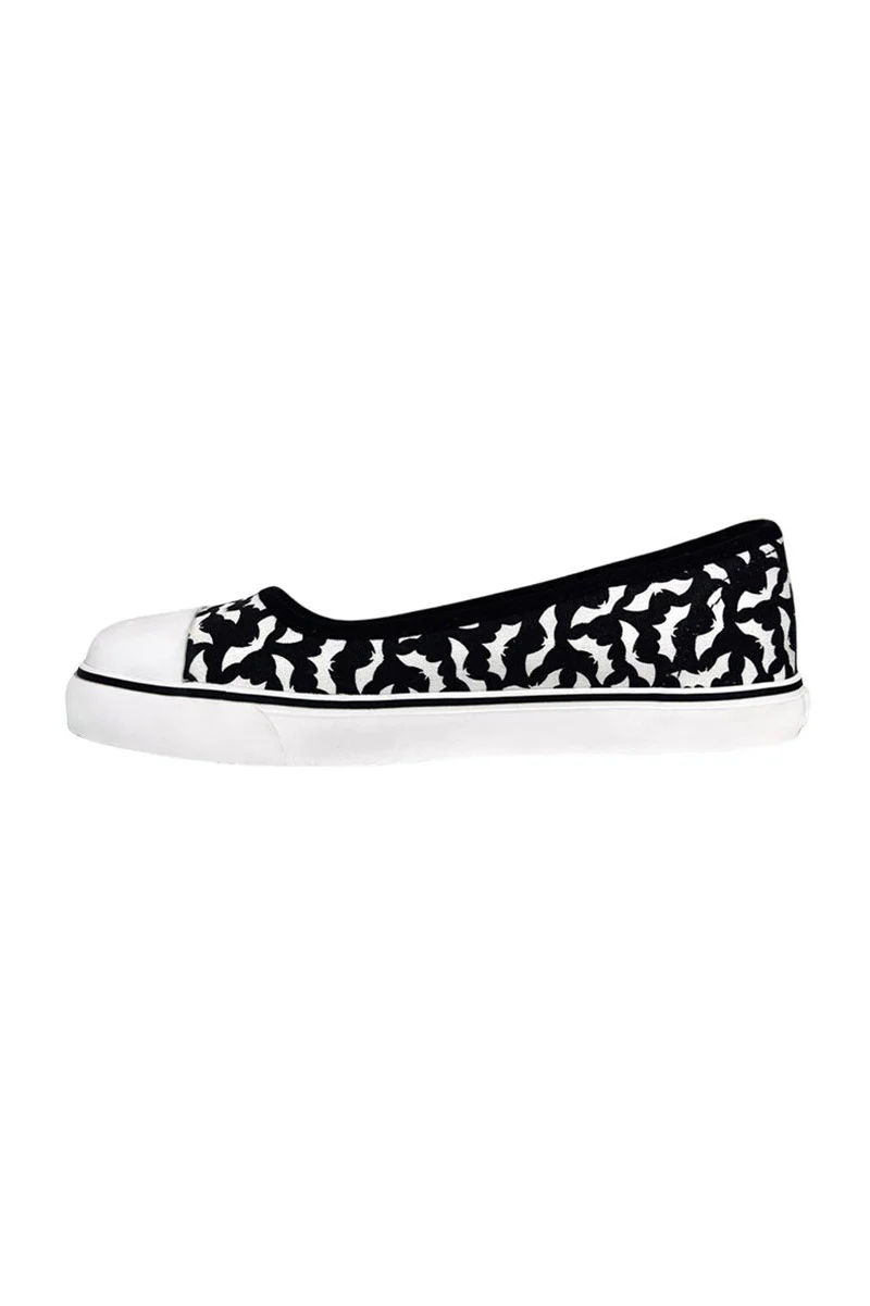 Emily Bat Sneaker Flats [Black/White] - Image 6