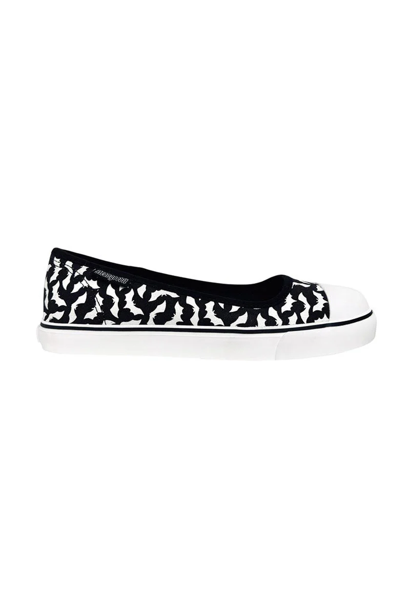 Emily Bat Sneaker Flats [Black/White] - Image 7