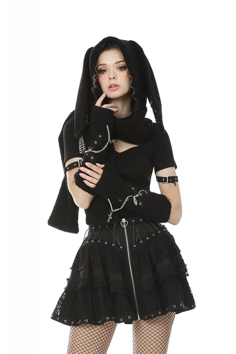 Emo Bunny Hooded Scarf - Image 6