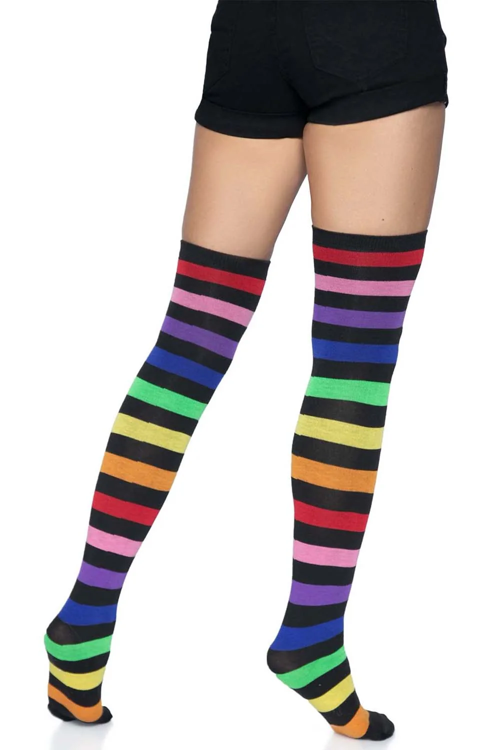 Emo Rainbow Thigh High Socks - Image 5