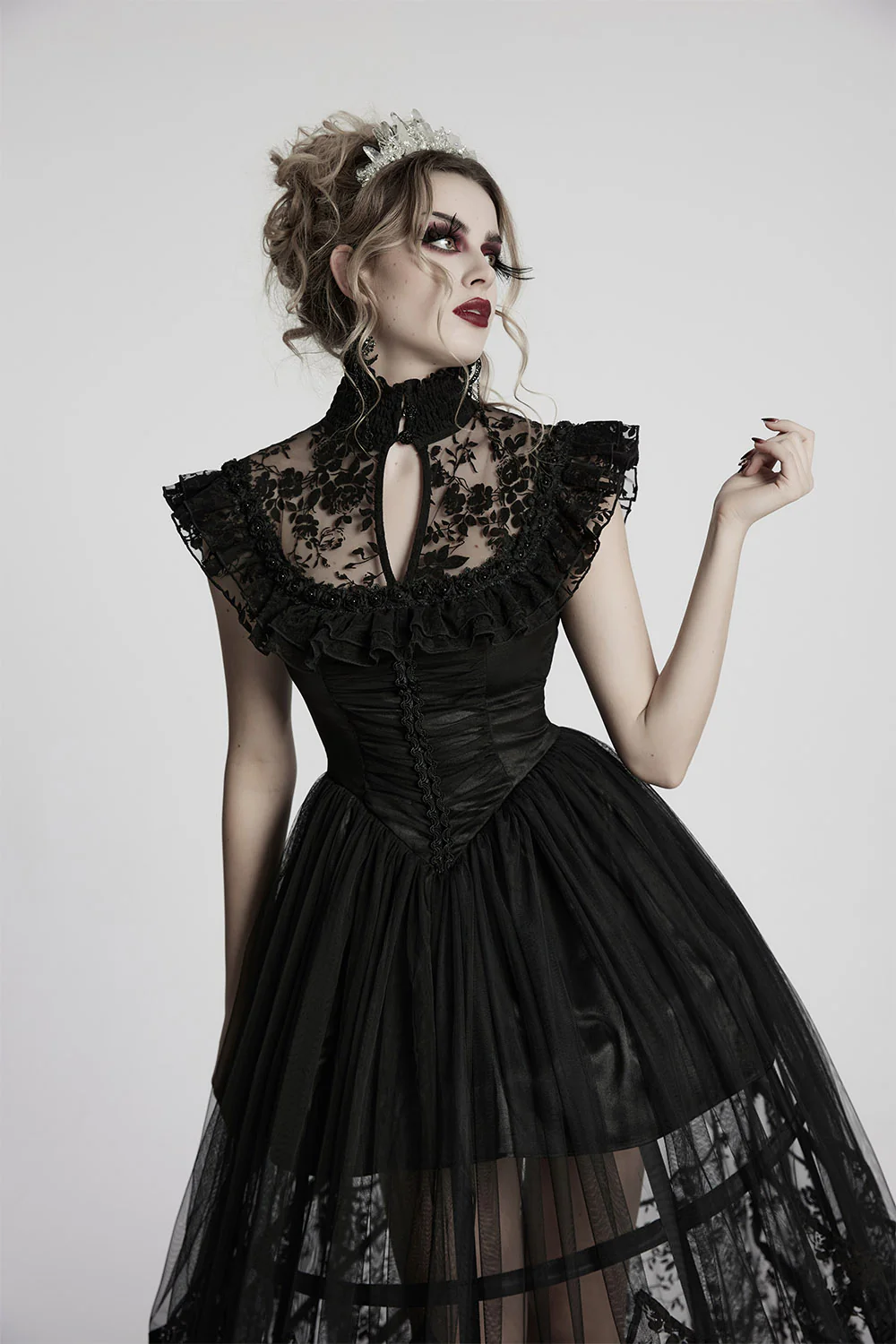 Enchantment Ruffled Mesh Dress