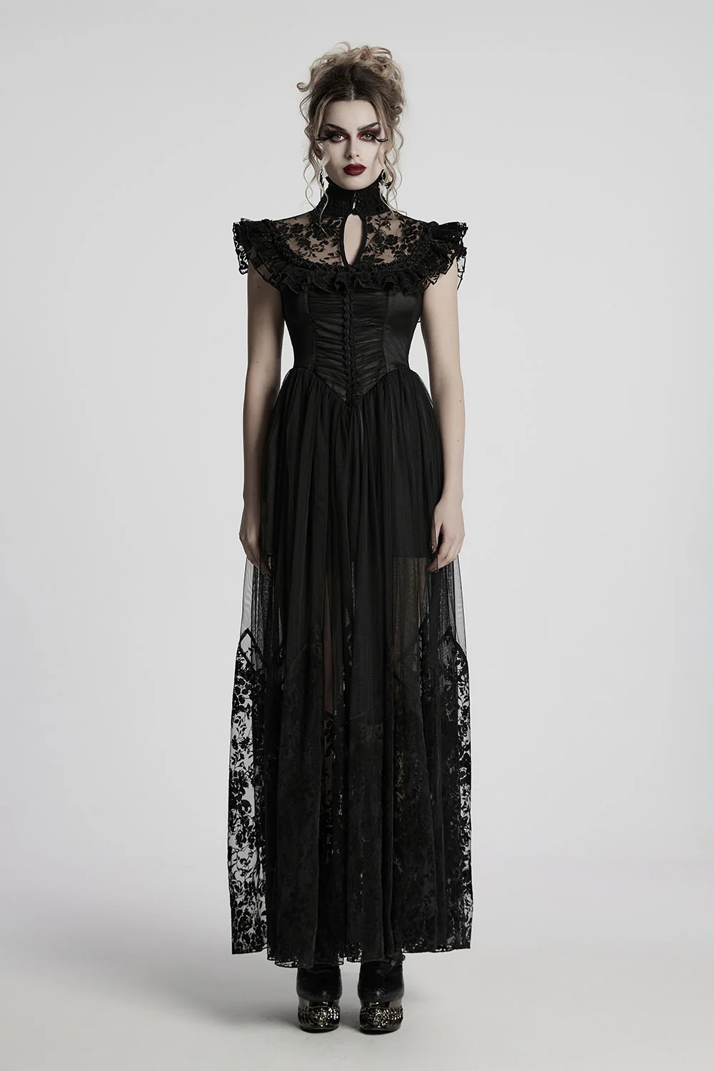 Enchantment Ruffled Mesh Dress - Image 3