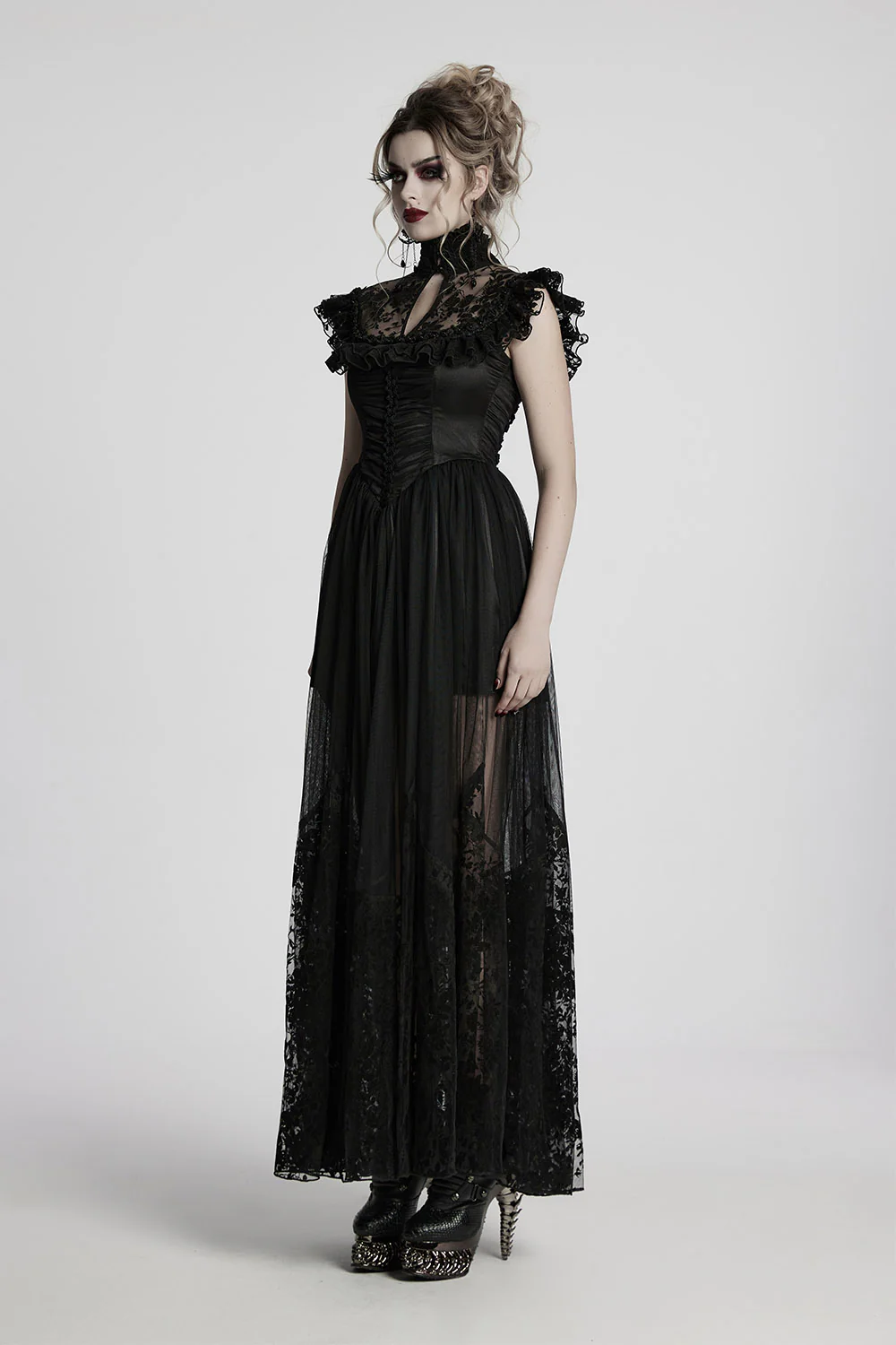 Enchantment Ruffled Mesh Dress - Image 4