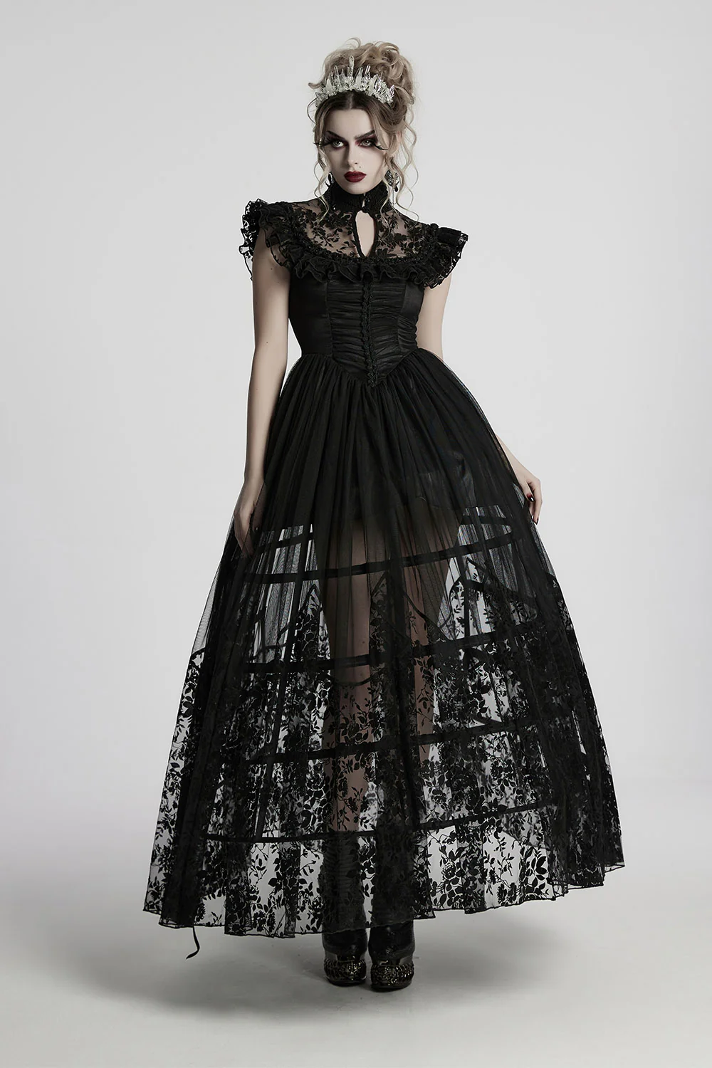 Enchantment Ruffled Mesh Dress - Image 6