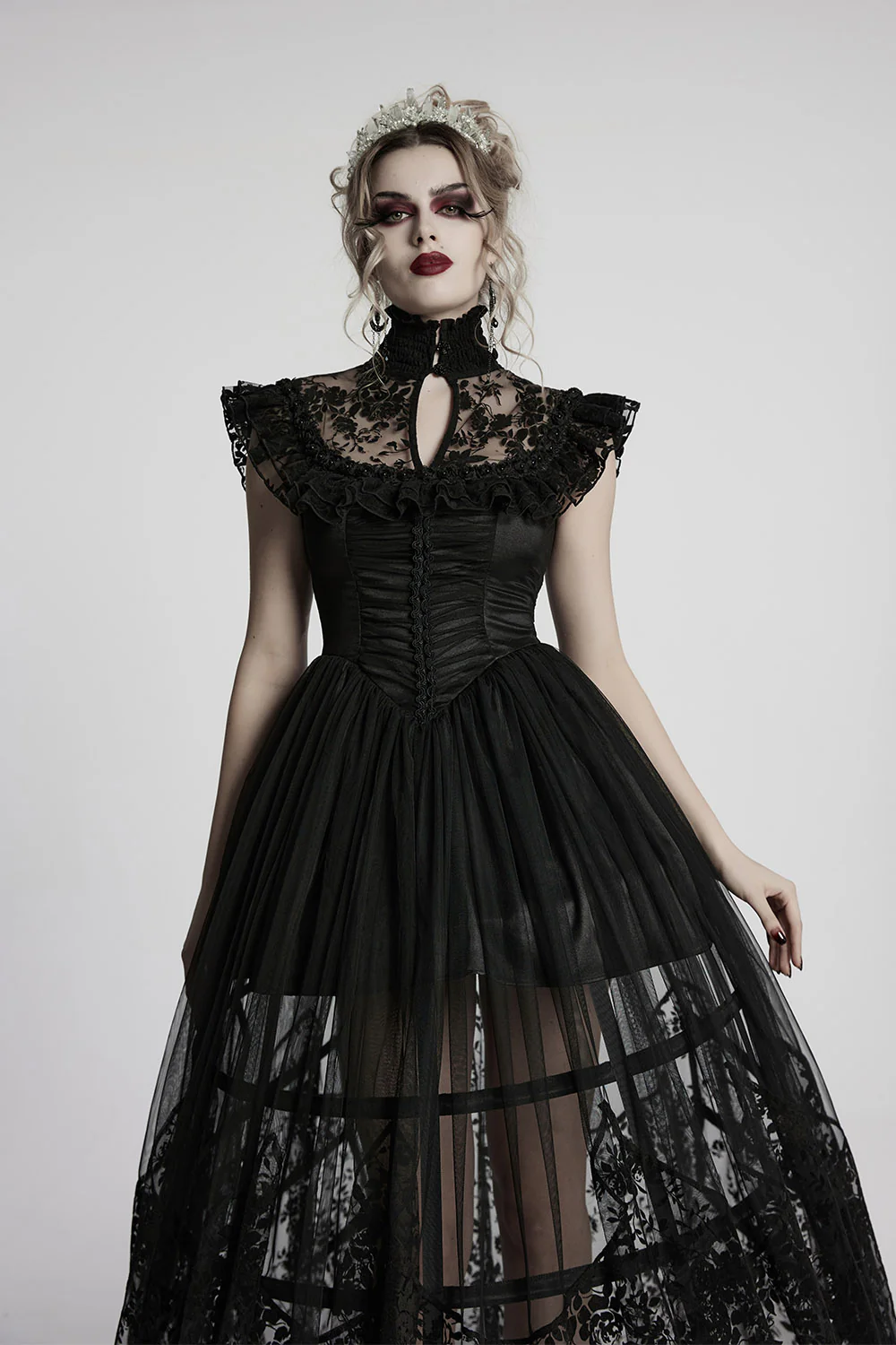 Enchantment Ruffled Mesh Dress - Image 8