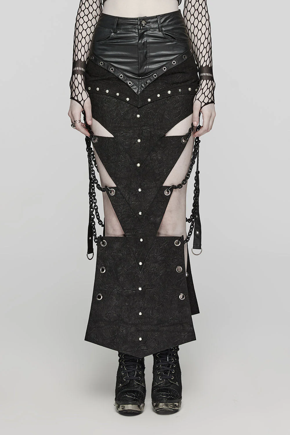 Executioner Eyelet Cutout Chain Skirt - Image 2