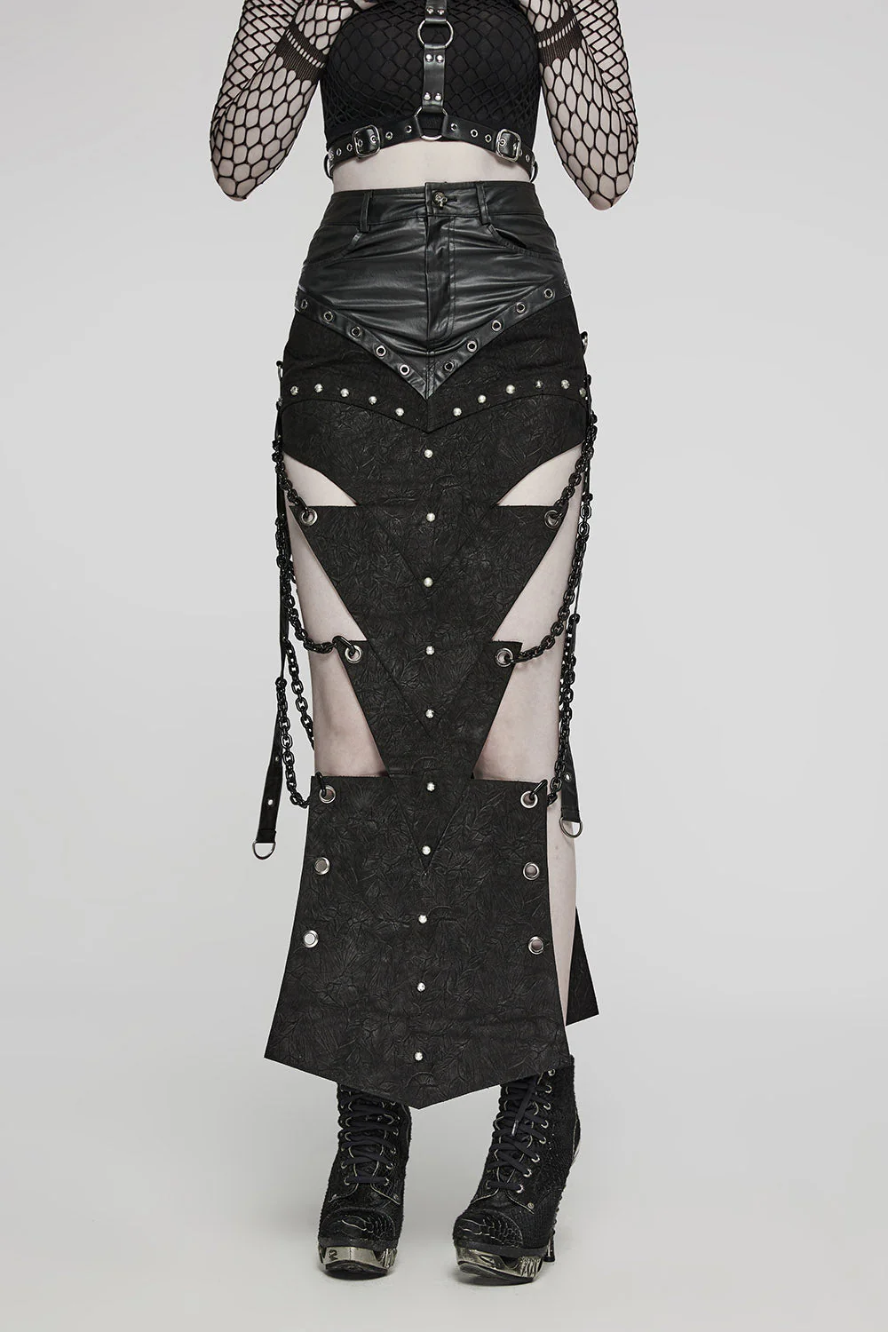 Executioner Eyelet Cutout Chain Skirt - Image 3
