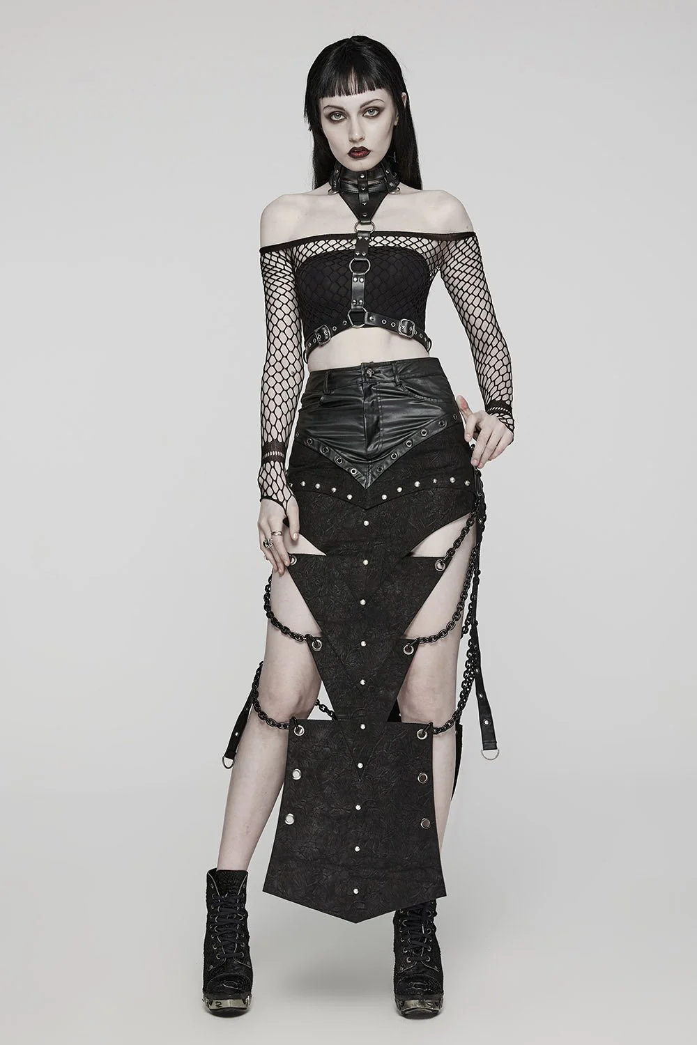 Executioner Eyelet Cutout Chain Skirt - Image 6