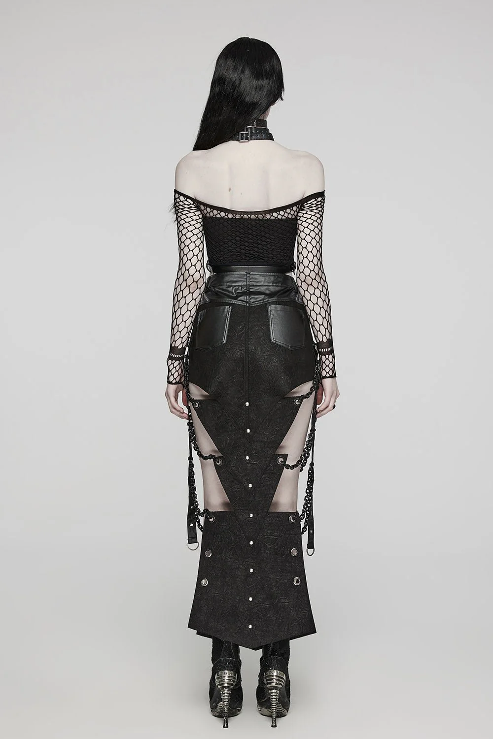 Executioner Eyelet Cutout Chain Skirt - Image 8
