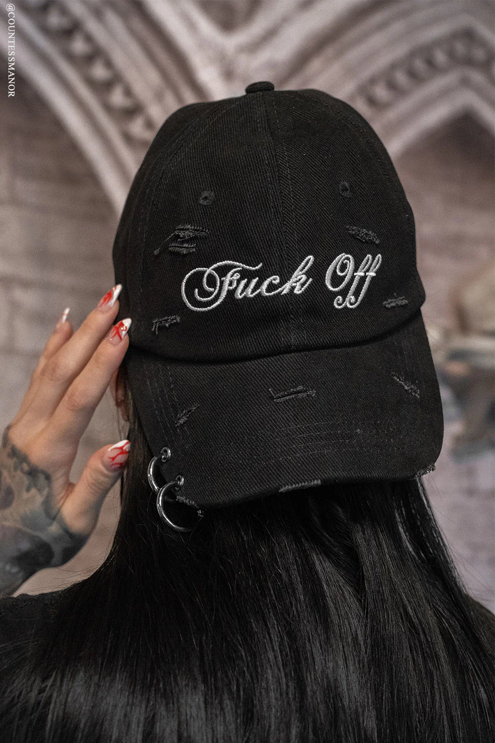 F*ck Off Pierced Baseball Cap