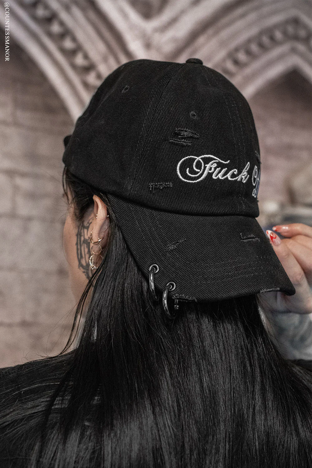 F*ck Off Pierced Baseball Cap - Image 2
