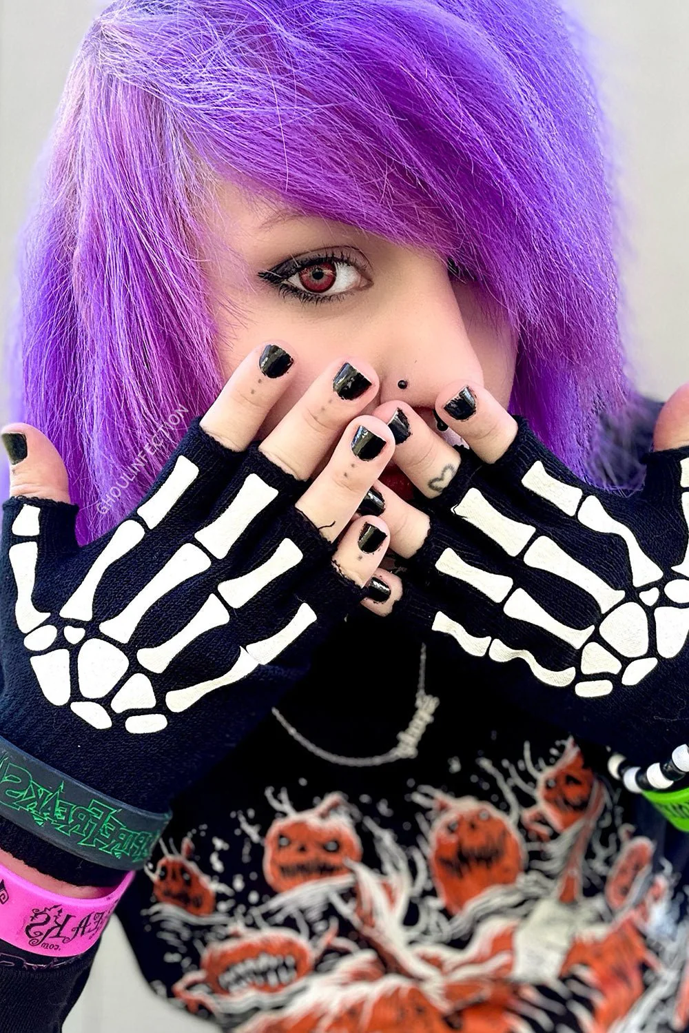 Fingerless Skeleton Gloves - Image 3
