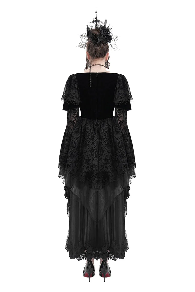 Flared Sleeve Tiered Gothic Gown - Image 4