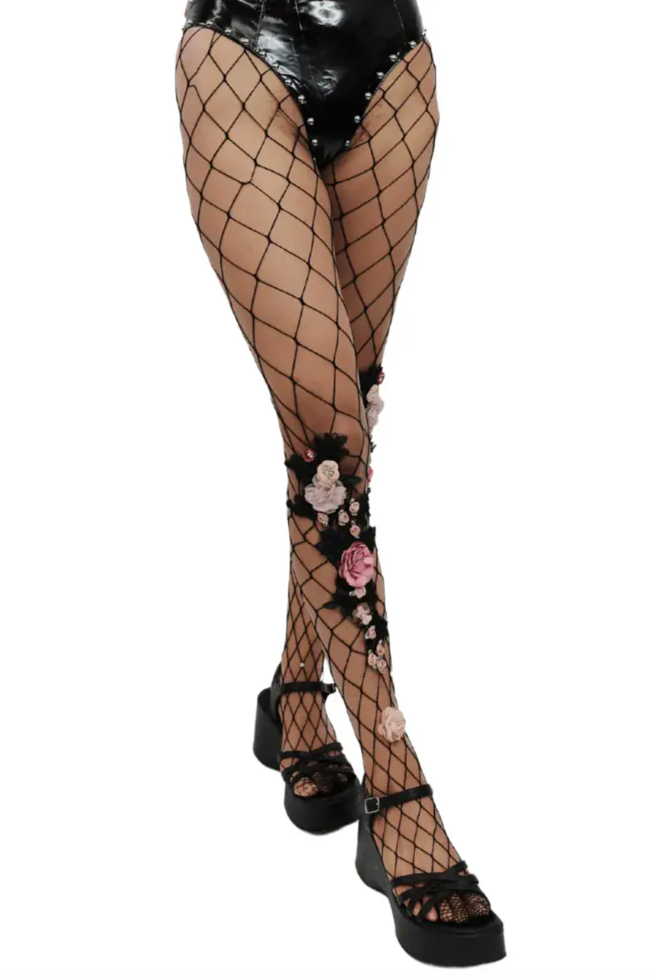 Floral Accent Fishnet Stockings - Image 2