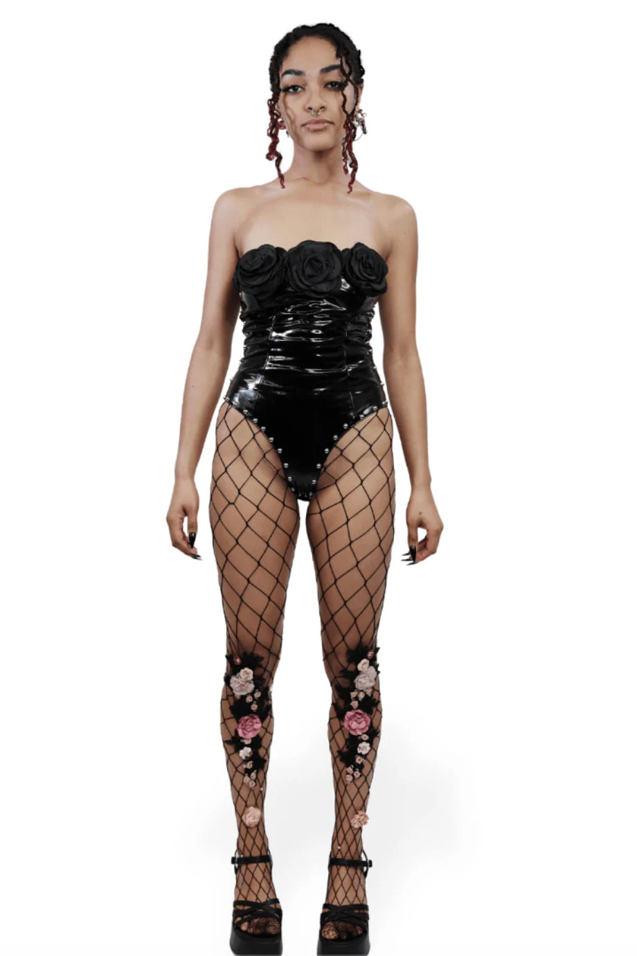 Floral Accent Fishnet Stockings - Image 3