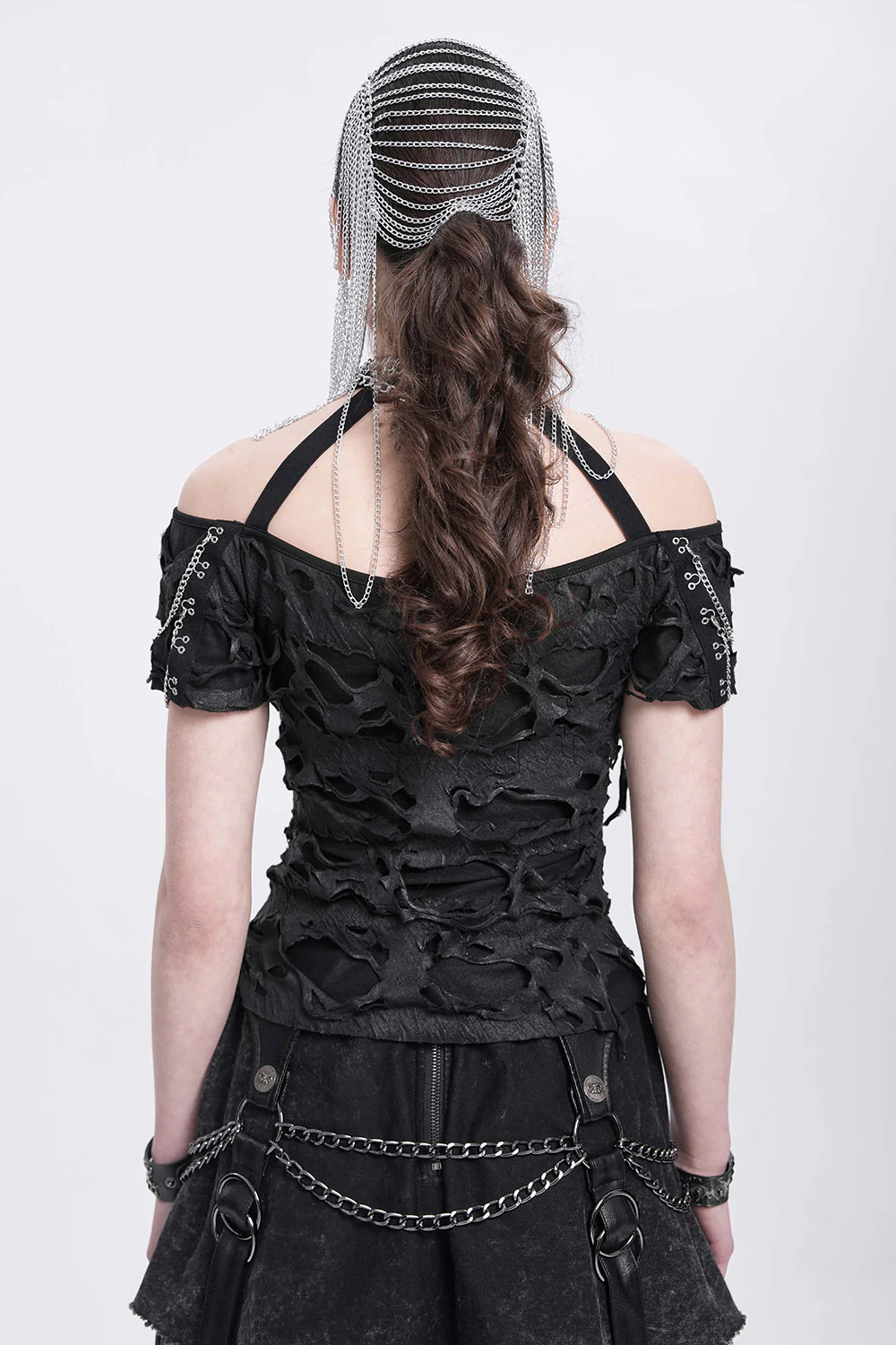 Fortify Off Shoulder Top with Attached Choker - Image 4