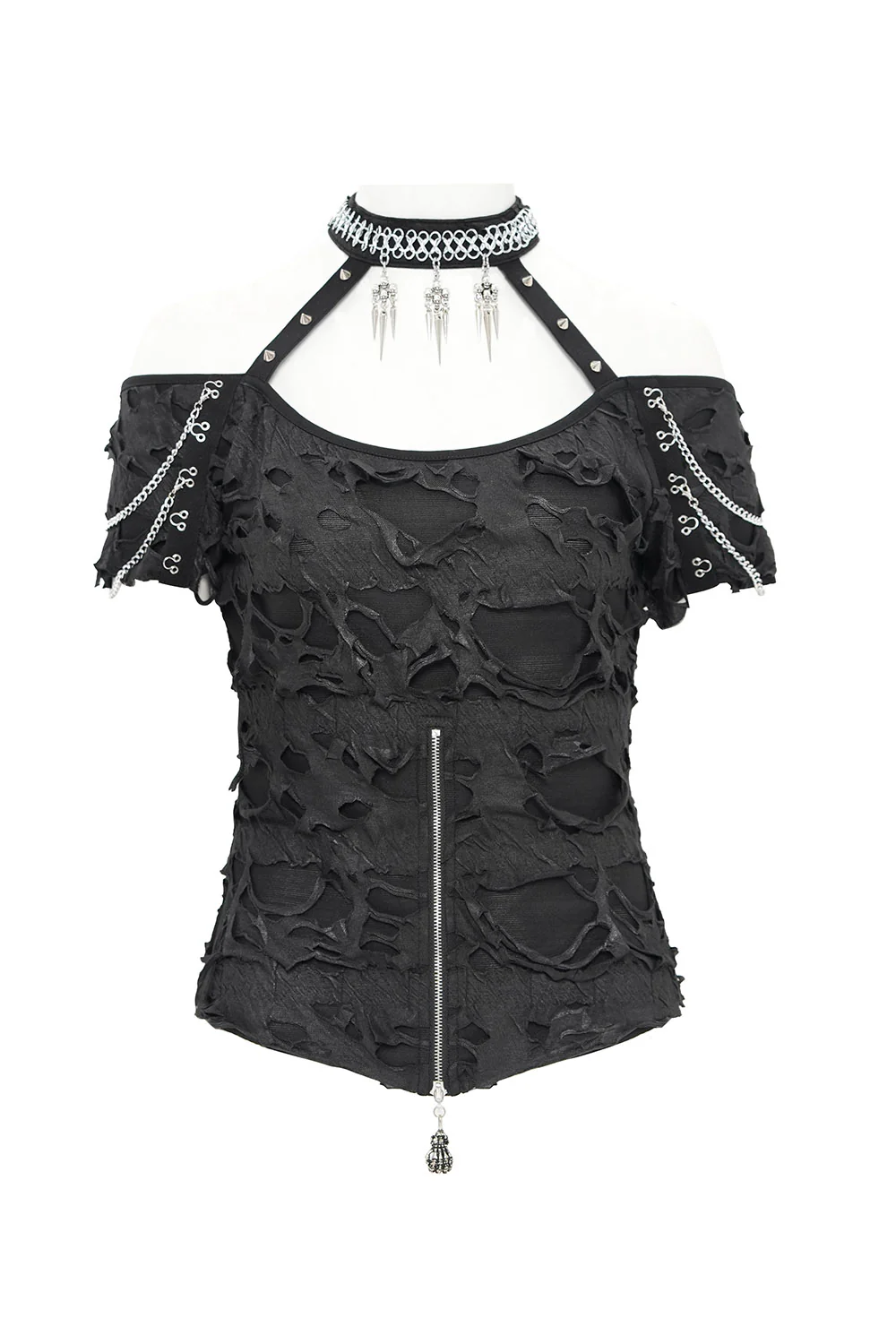 Fortify Off Shoulder Top with Attached Choker - Image 7