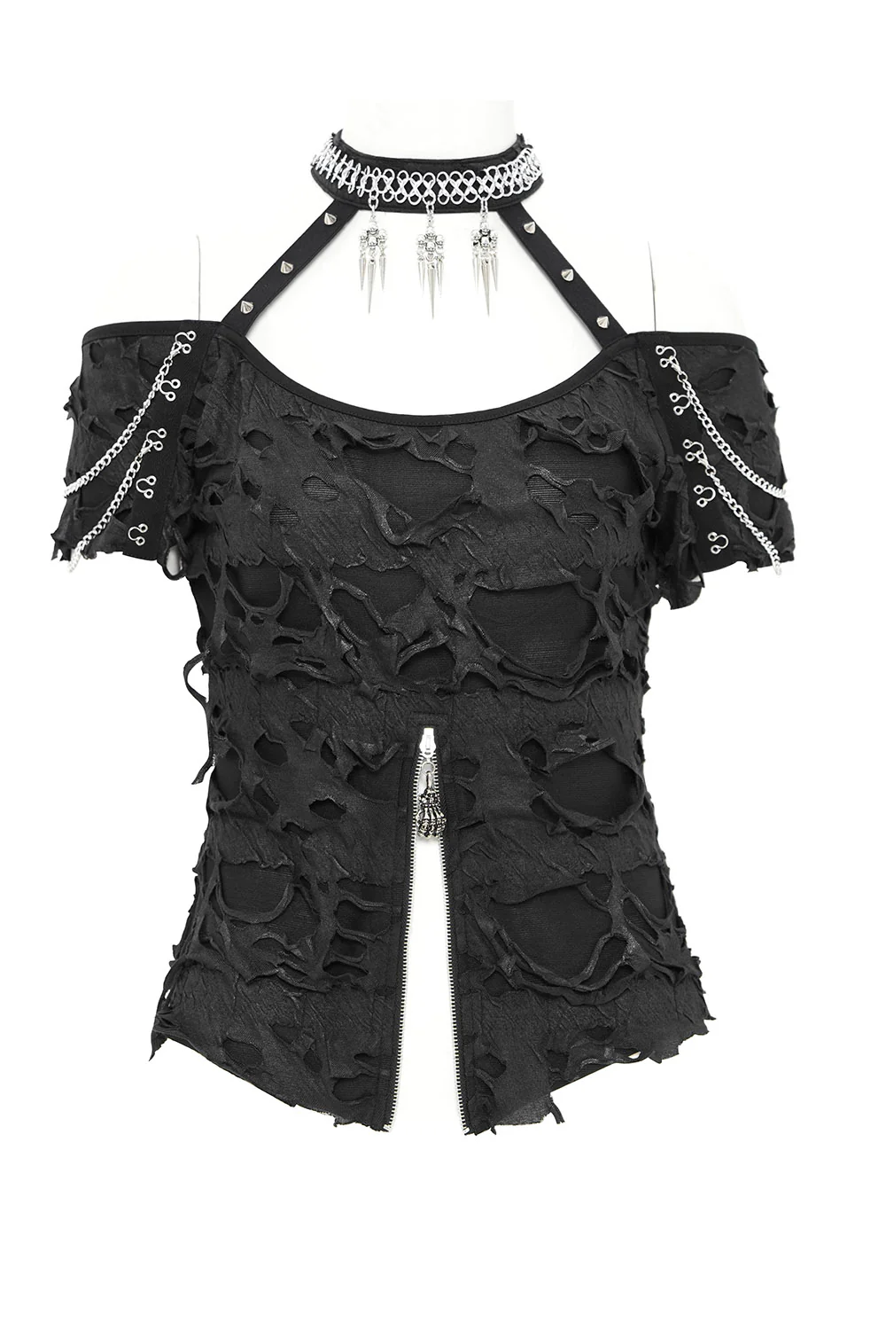 Fortify Off Shoulder Top with Attached Choker - Image 8