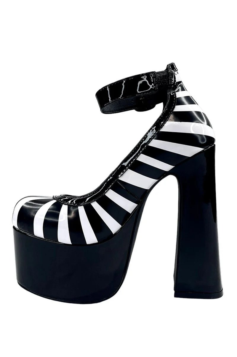 Fright Platform Heels [BLACK/WHITE] - Image 5