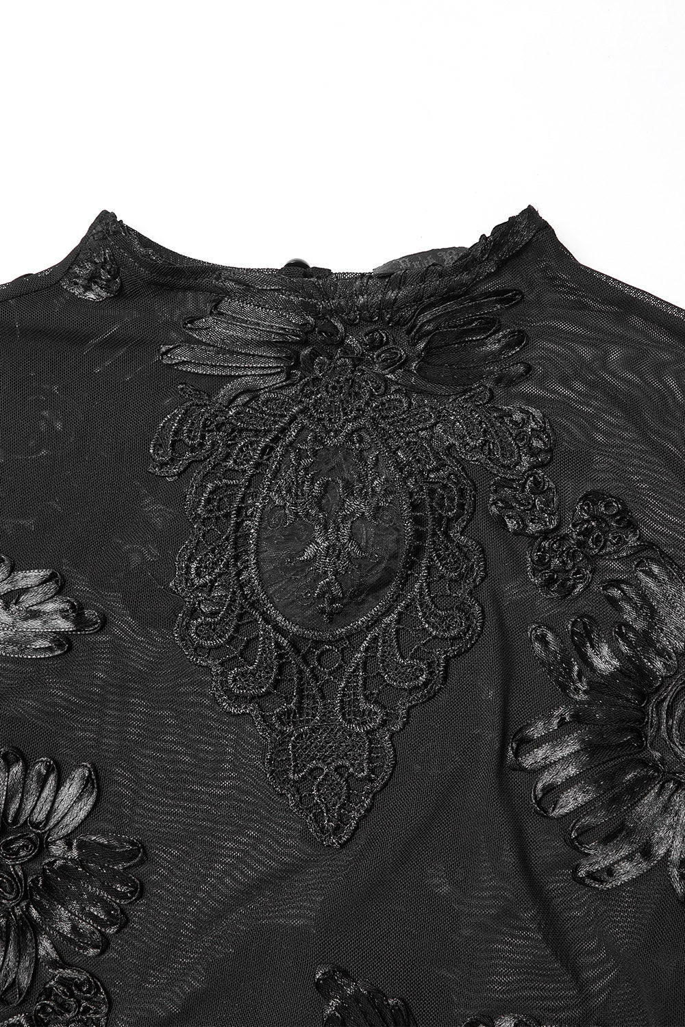 Funeral Flowers Appliqué Mesh Top - Image 8