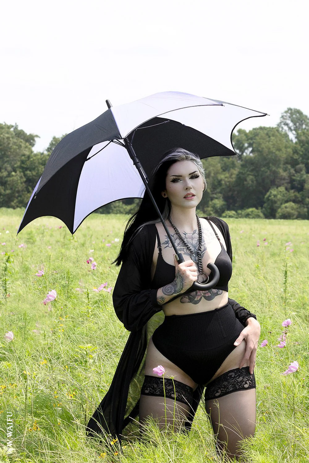 Funeral Procession Umbrella [BLACK/PURPLE] - Image 10