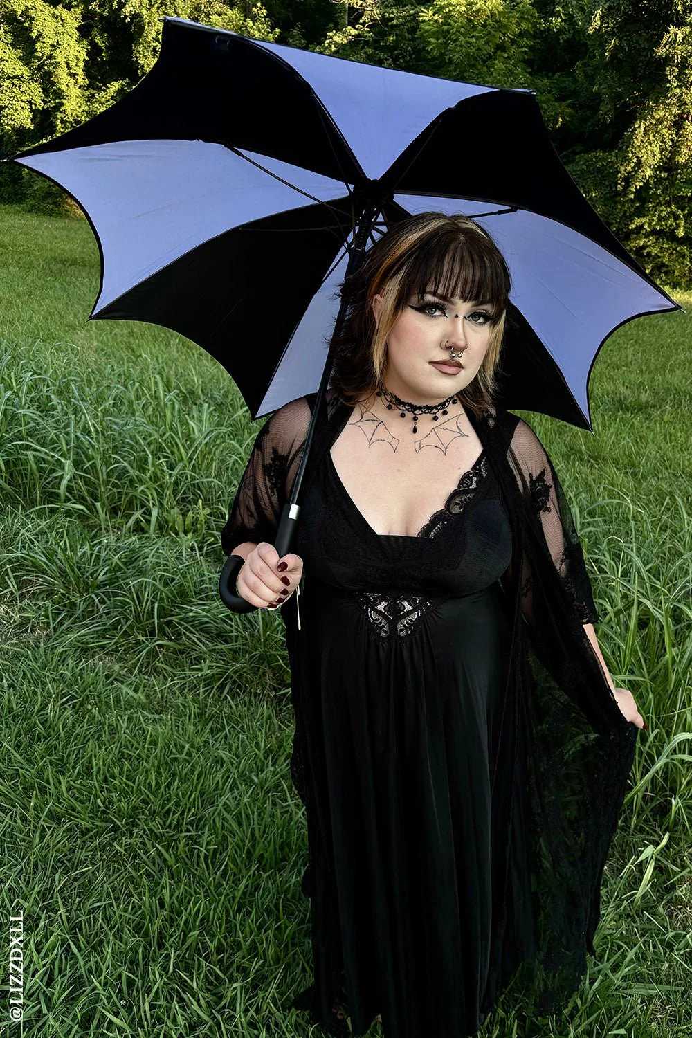 Funeral Procession Umbrella [BLACK/PURPLE] - Image 11