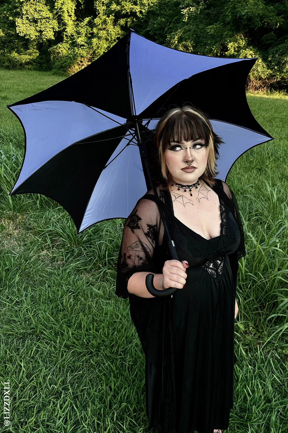 Funeral Procession Umbrella [BLACK/PURPLE] - Image 8
