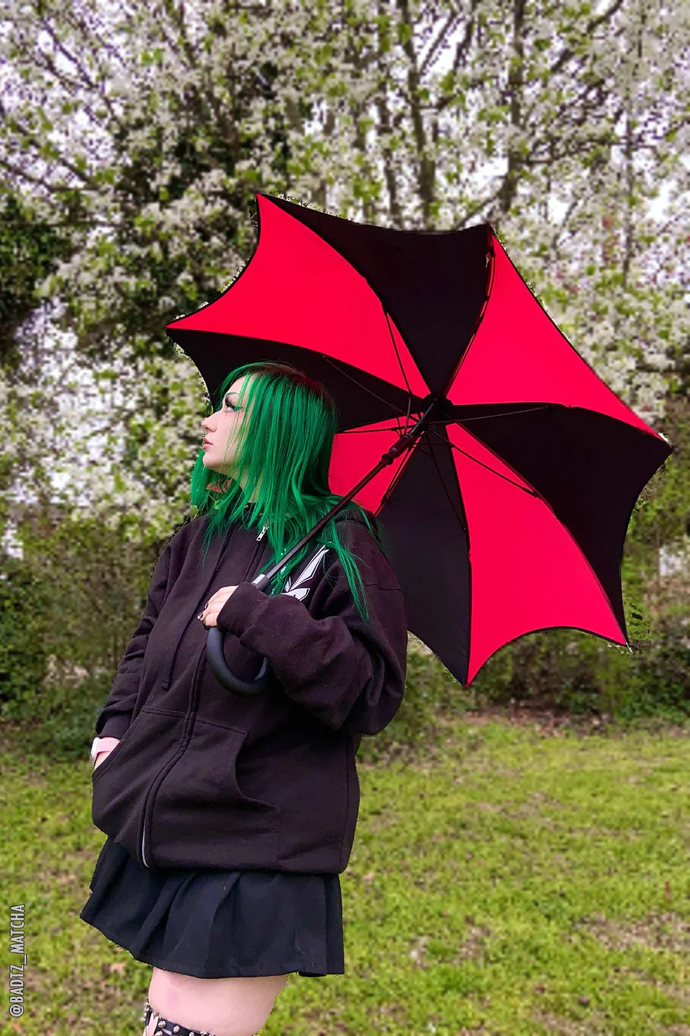 Funeral Procession Umbrella [BLACK/RED] - Image 2