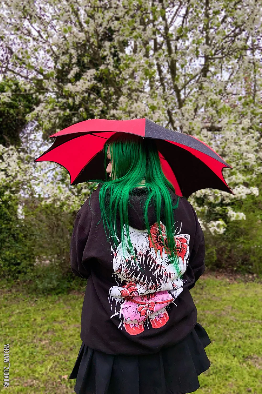 Funeral Procession Umbrella [BLACK/RED] - Image 6