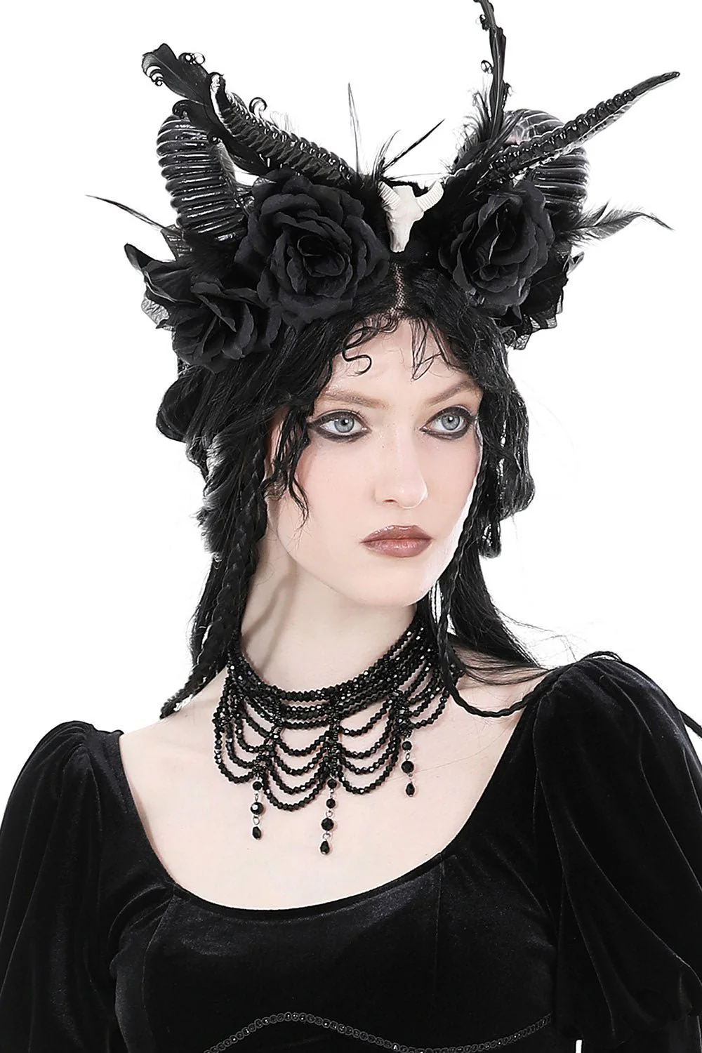 Funerary Vintage Goth Beaded Choker