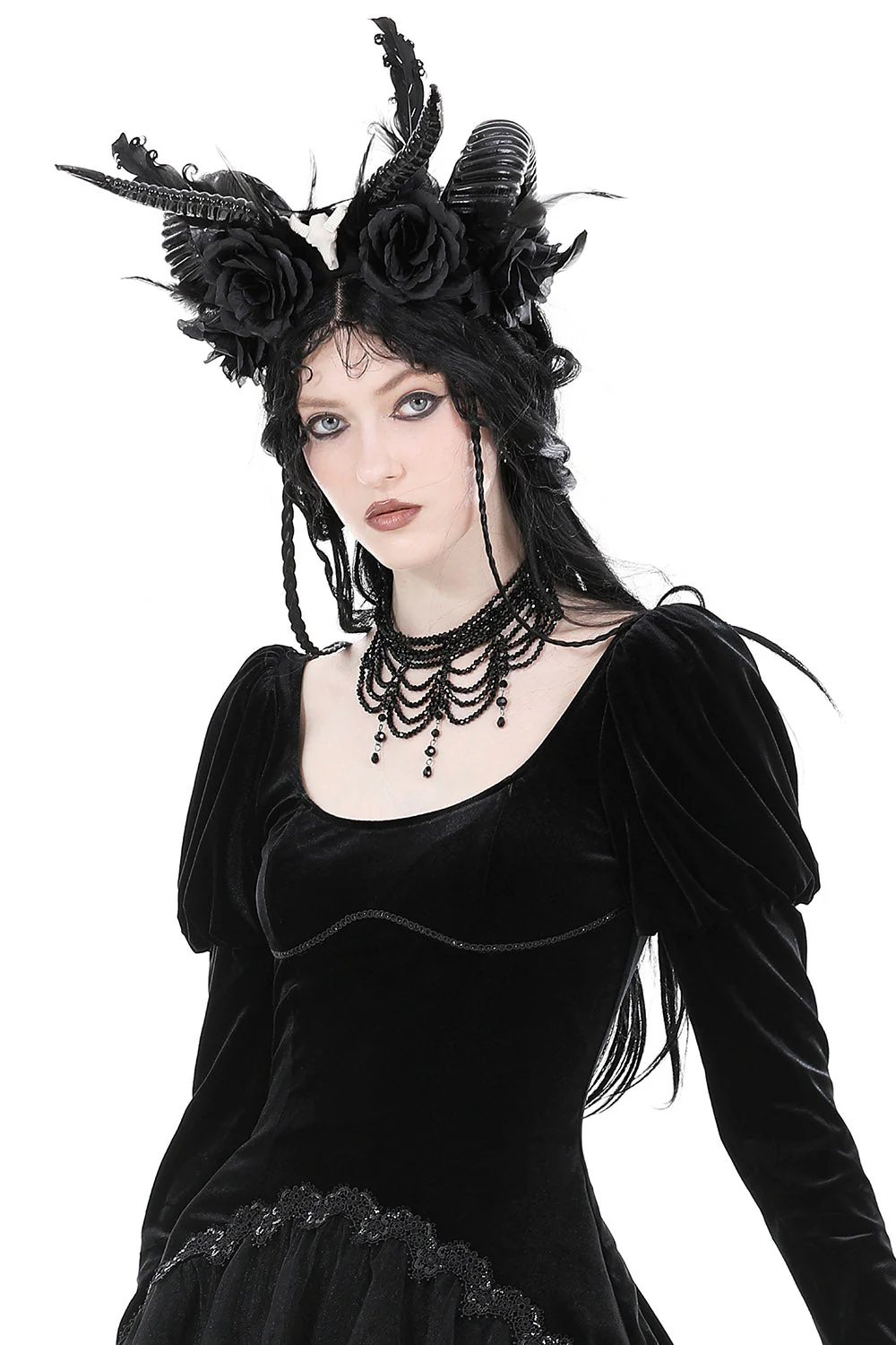 Funerary Vintage Goth Beaded Choker - Image 2