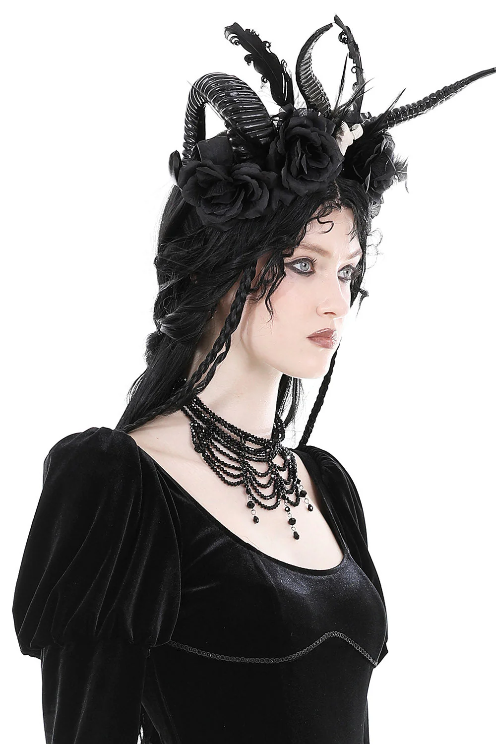 Funerary Vintage Goth Beaded Choker - Image 3