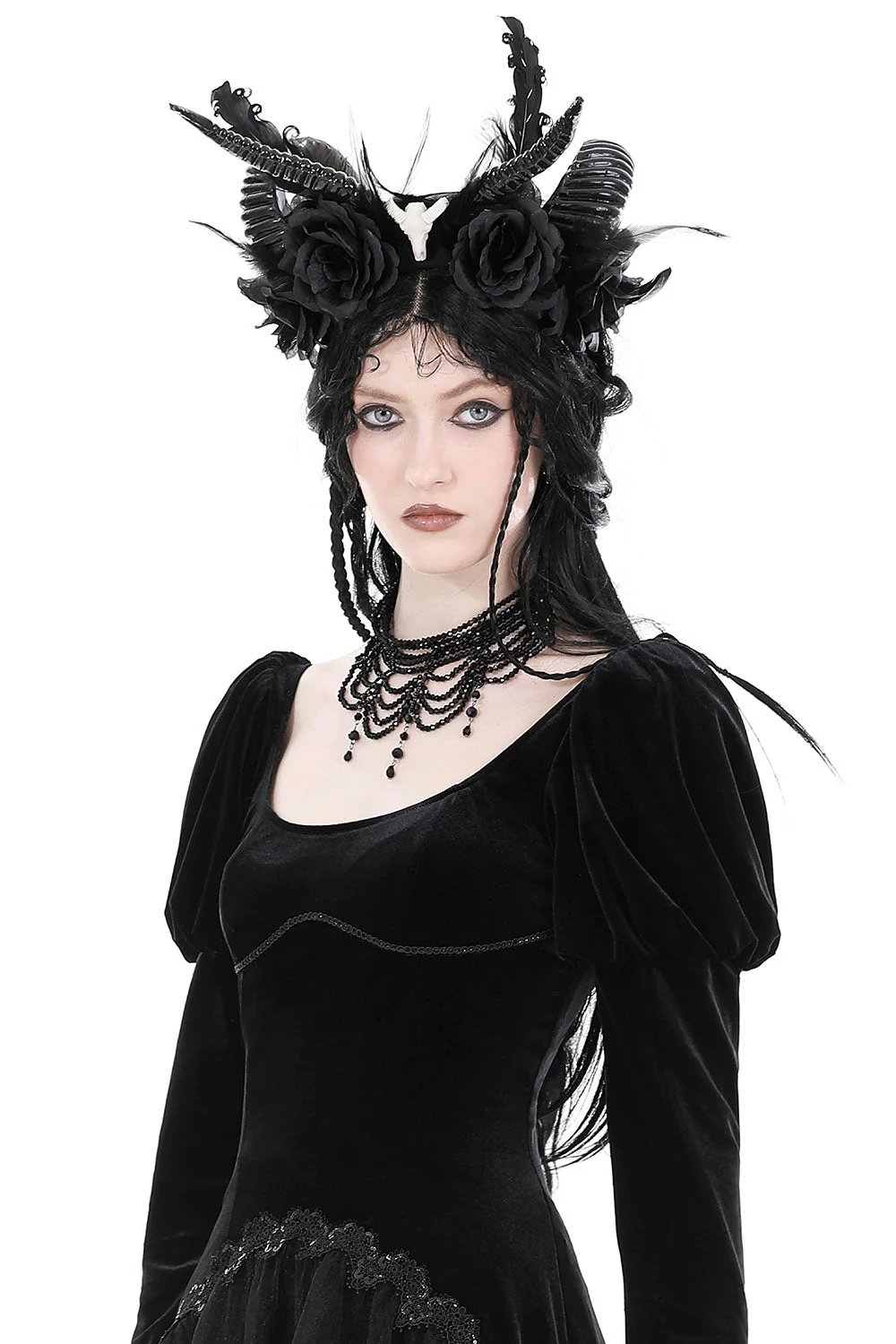 Funerary Vintage Goth Beaded Choker - Image 4