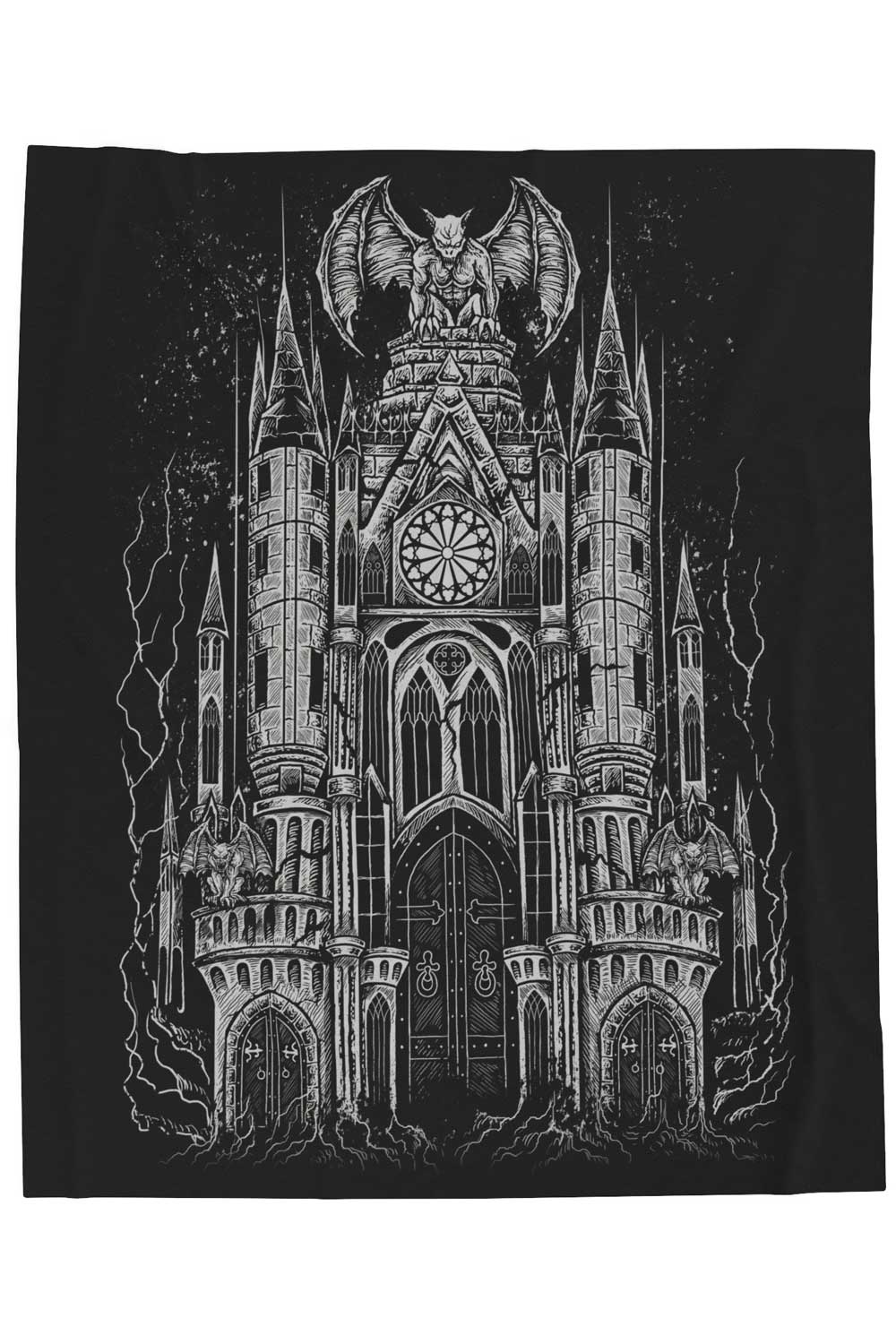 Gargoyle Cathedral Throw Blanket - Image 4