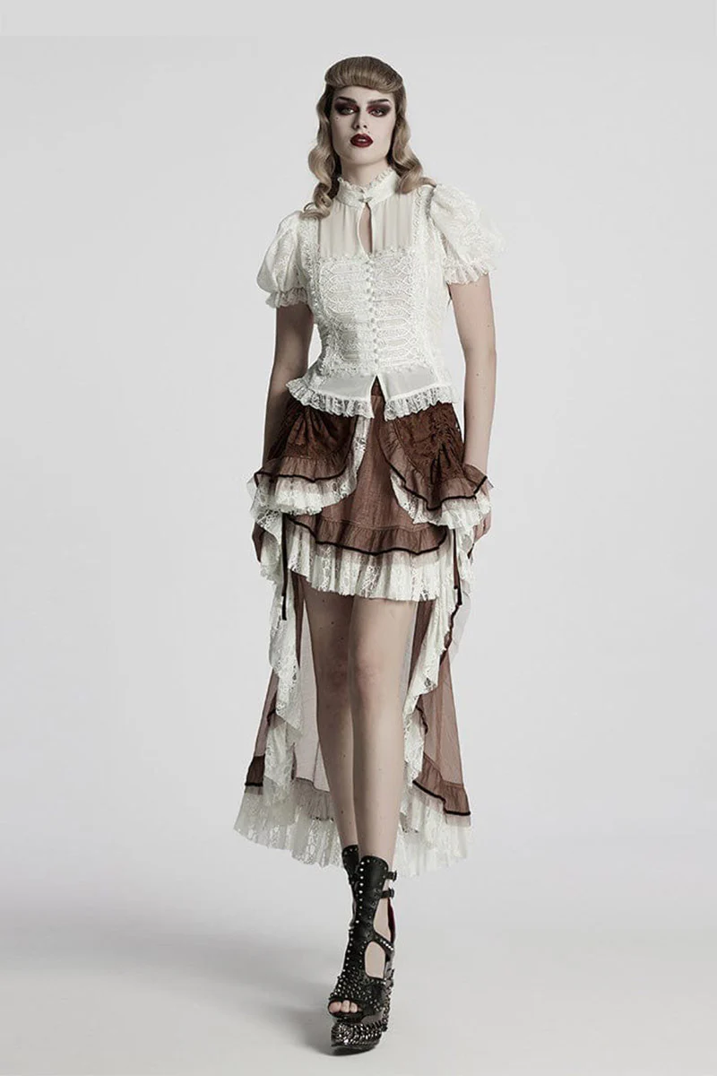 Ghost Seance Puff Sleeve Top [White] - Image 4