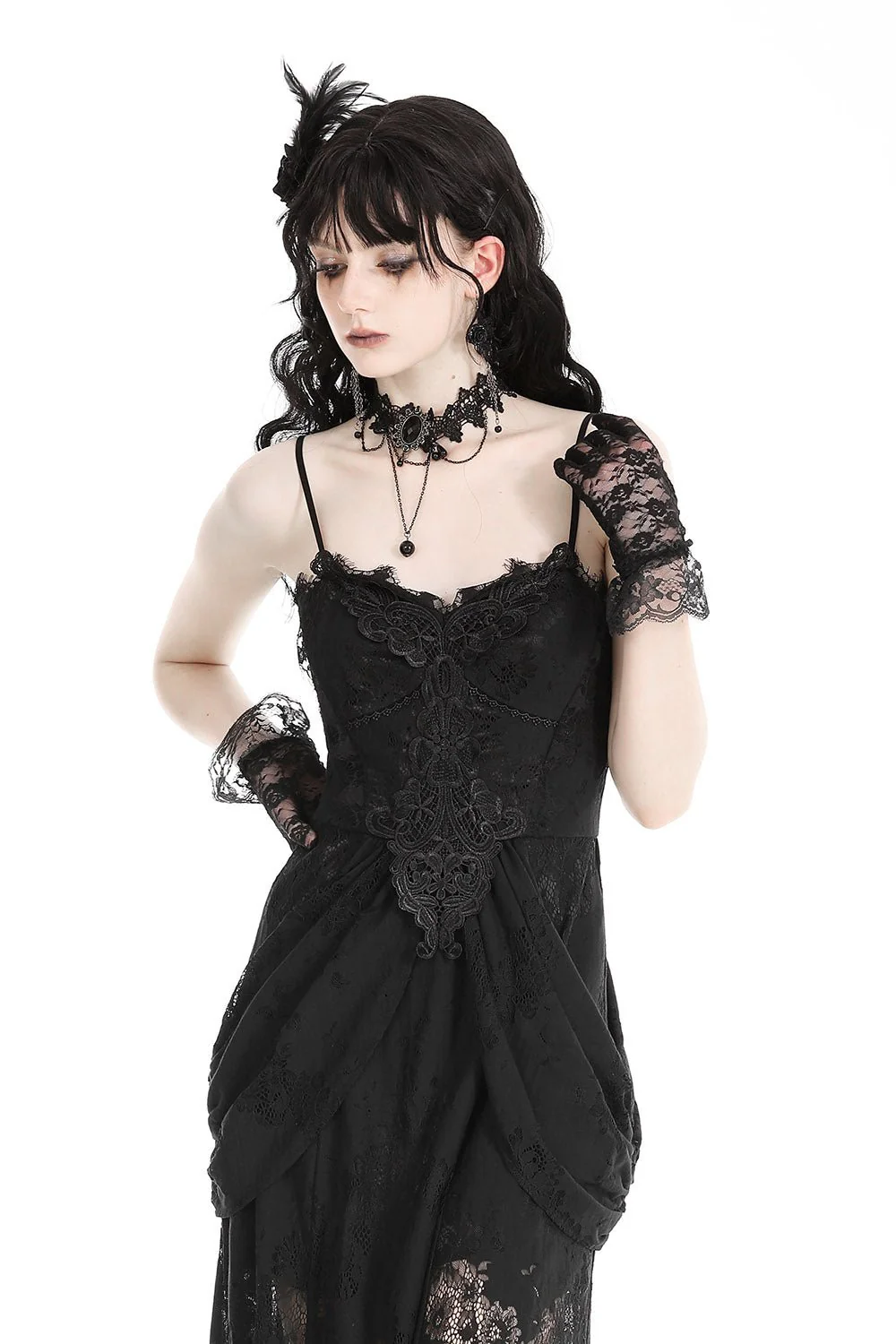 Ghost Seer Gothic Lace Bustle Dress - Image 2
