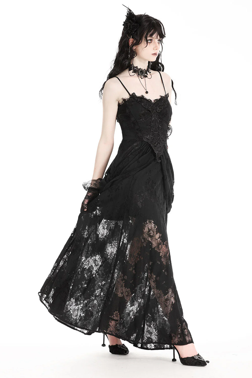 Ghost Seer Gothic Lace Bustle Dress - Image 4
